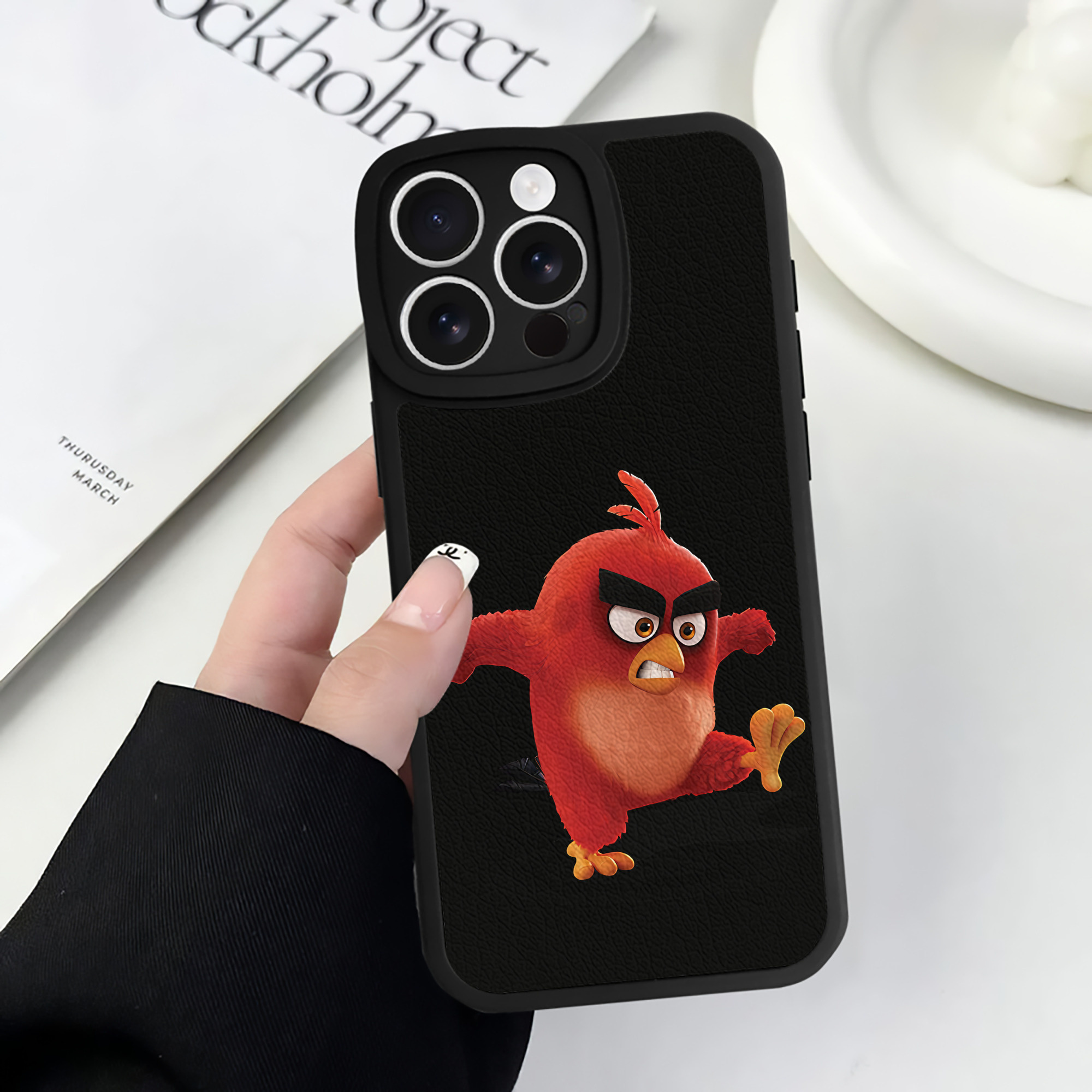 （画像用） Angry Birds アングリーバード 【iPhone 16シリーズ対応】シリコンスマホケース（レザー調） 材質：シリコン